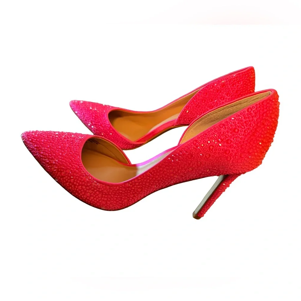 INC International Concepts NWT Stunning Vibrant Pink Embellished Heels (SH059) - Picture 6 of 10